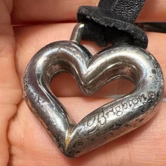 Vintage Brighton Bergson Croc Embossed Leather Bucket Bag Brown Black - Picture 4 of 9